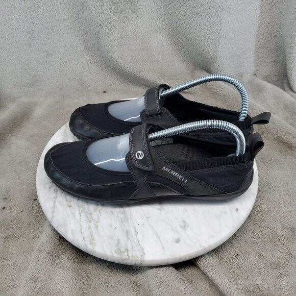 Merrell Shoes Womens Size 7.5 Black Textile Pure Glove Barefoot Mary Jane - Picture 1 of 10